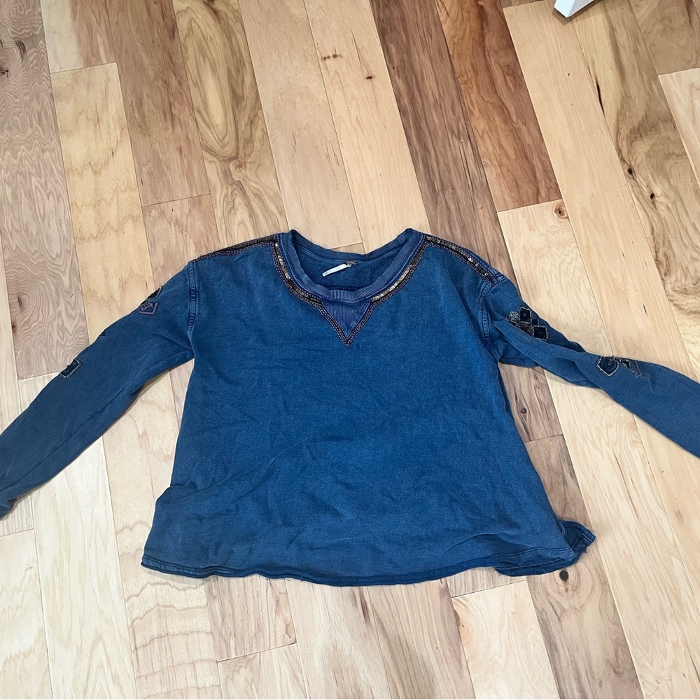 Free people long sleeve shirt, beaded, beautiful!  Comes from a smoke free home